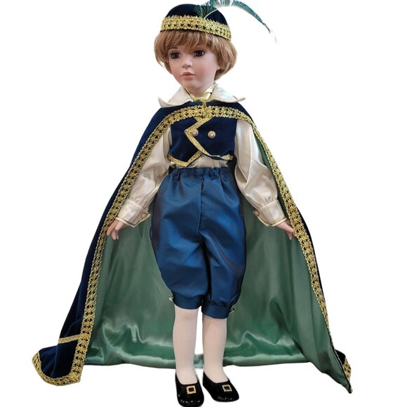 Micheal Reid Porcelain Prince Doll With Regal Outfit & Feathered Hat 28" 289/600 - Picture 2 of 16